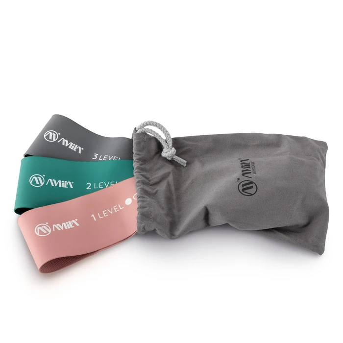 AMILA Hip Band Trinity - Rubber Hip Loop Bands (Set of 3 resistance levels)