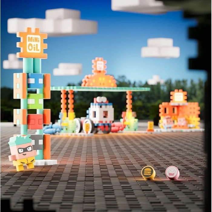 Παιχνίδι Κατασκευών Marioinex Mini Waffle - Gas station 148 pieces