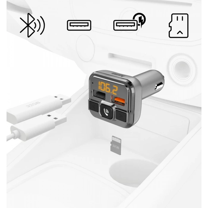 Φορτιστής FM Transmitter Αυτοκινήτου Hama with BT