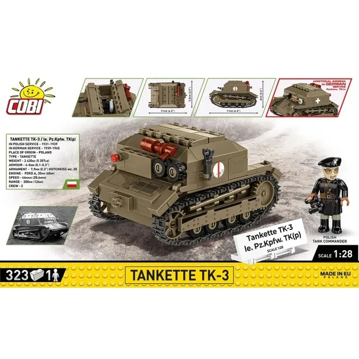 Τουβλάκια Cobi Blocks Tankette TK-3 323 blocks