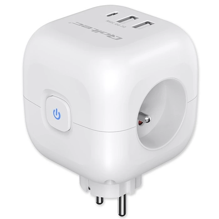 Πολύπριζο Qoltec Power cube 6in1 extension cord 3xAC USB