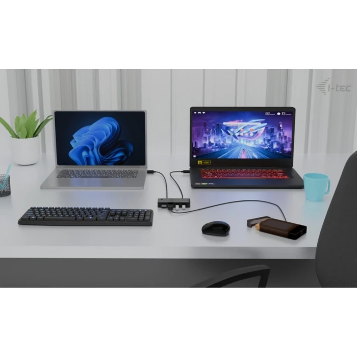 USB Hub i-tec Universal KVM 2x USB-C + 2x USB-A 3.0