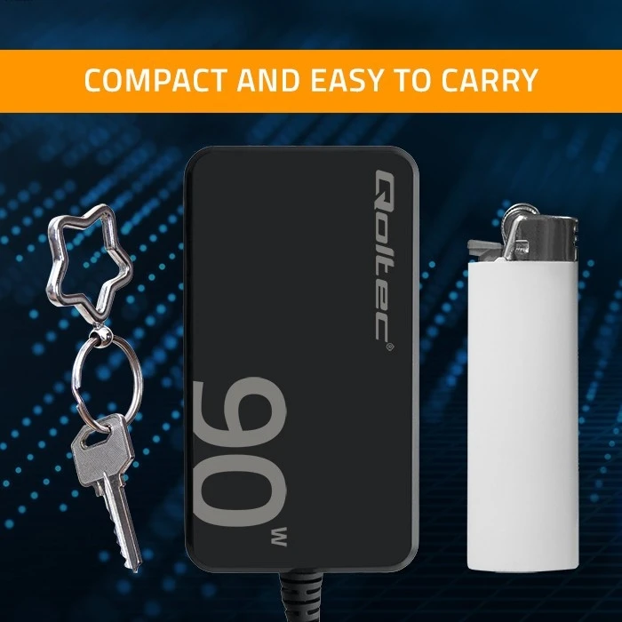 Φορτιστής Laptop Qoltec 90W PD 5V 20V 4.5A USB-C 3.1