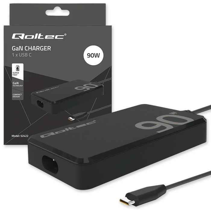 Φορτιστής Laptop Qoltec 90W PD 5V 20V 4.5A USB-C 3.1