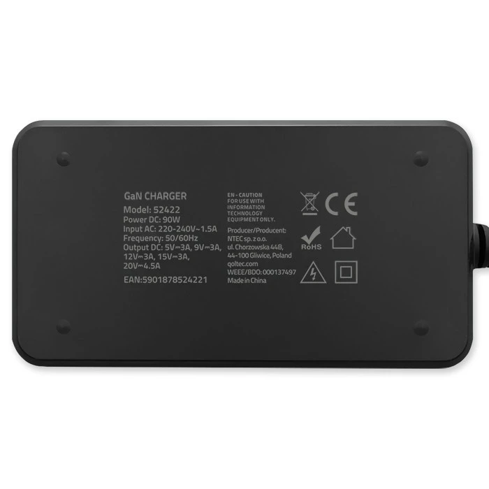 Φορτιστής Laptop Qoltec 90W PD 5V 20V 4.5A USB-C 3.1