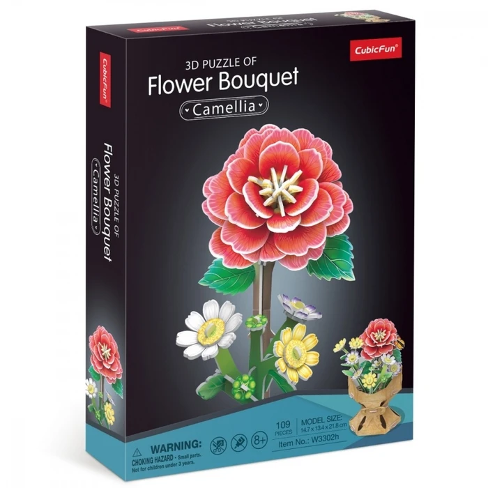 Παζλ Cubic Fun 3D Flower bouquet - Camellias