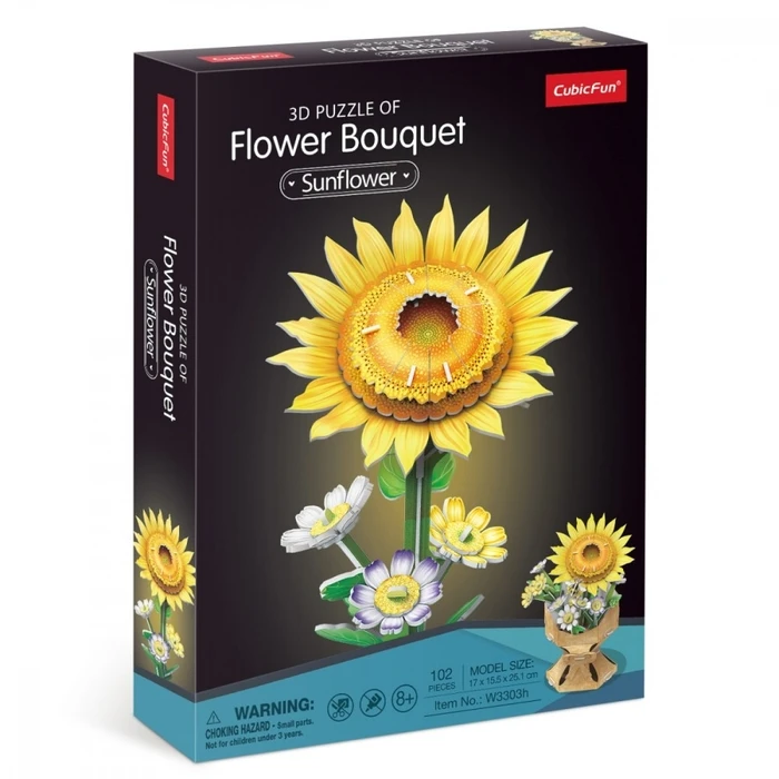 Παζλ Cubic Fun 3D Flower bouquet - Sunflowers