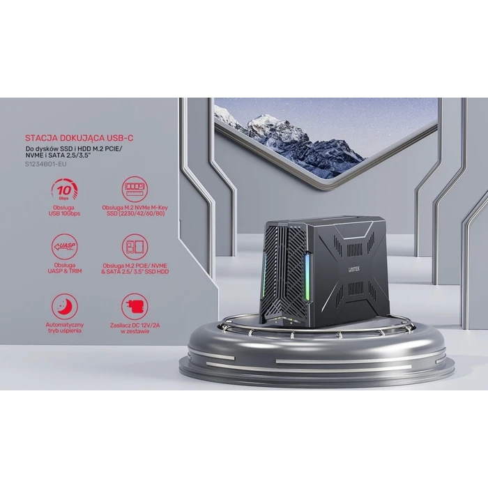 Θήκη για Σκληρό Δίσκο Unitek Disc Clone Station 4xM.2 SSD, USB4; S1243BGY01-E