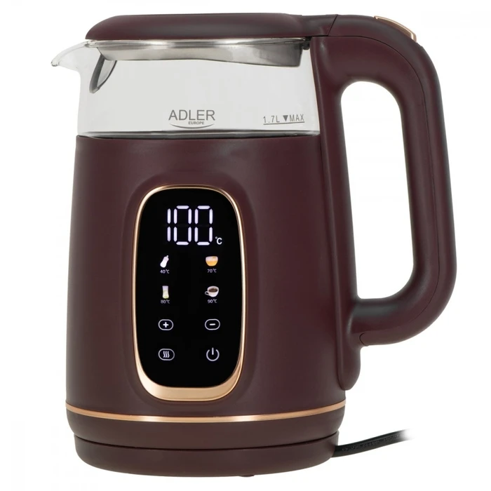 Βραστήρας Adler 1.7 l LED display, temperature control AD 1305 burgundy