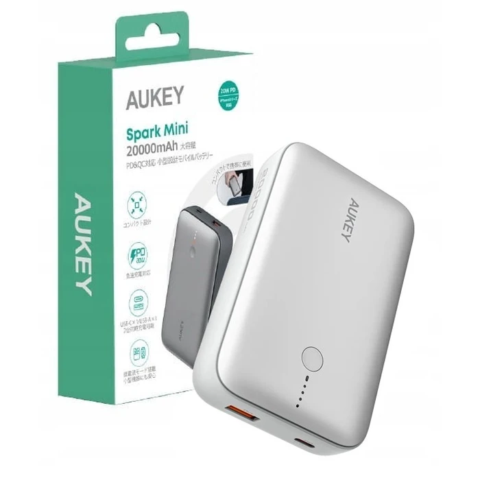 Power Bank Aukey PB-Y57 Frozen Whi te Mini 2000