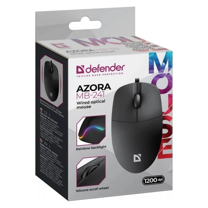 Ποντίκι Ενσύρματο Defender AZORA MB-24 1 1200 DPI Black
