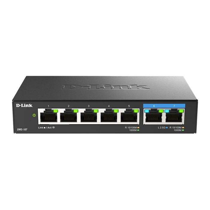 Network Switch D-Link Dms-107 7-Port Multi-Gigabit Unmanaged With 2X2.5G