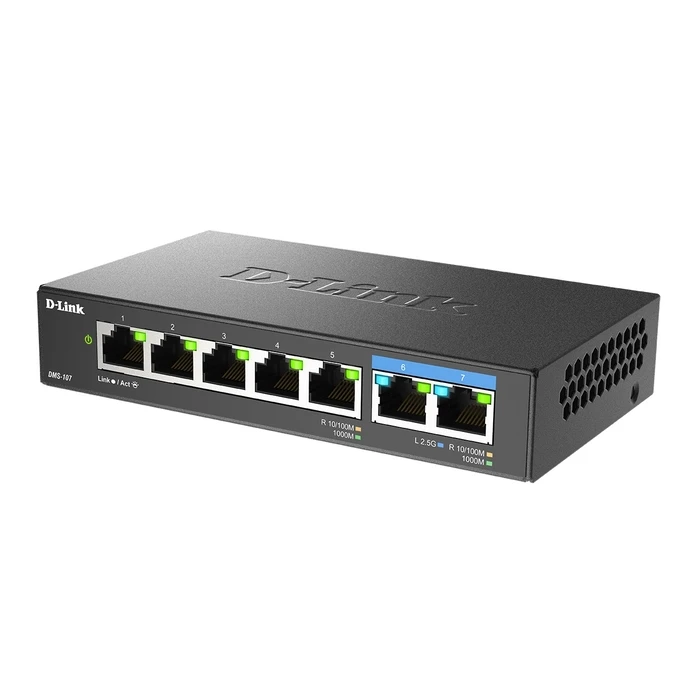 Network Switch D-Link Dms-107 7-Port Multi-Gigabit Unmanaged With 2X2.5G