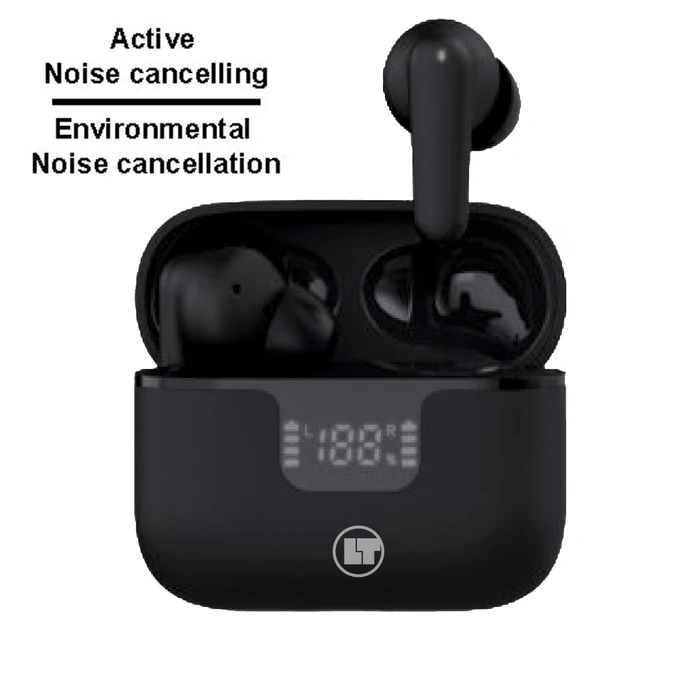 Headphones LAMTECH BT v6 0 Earbuds ANC 4Mic ENC with LED Charging Case Black