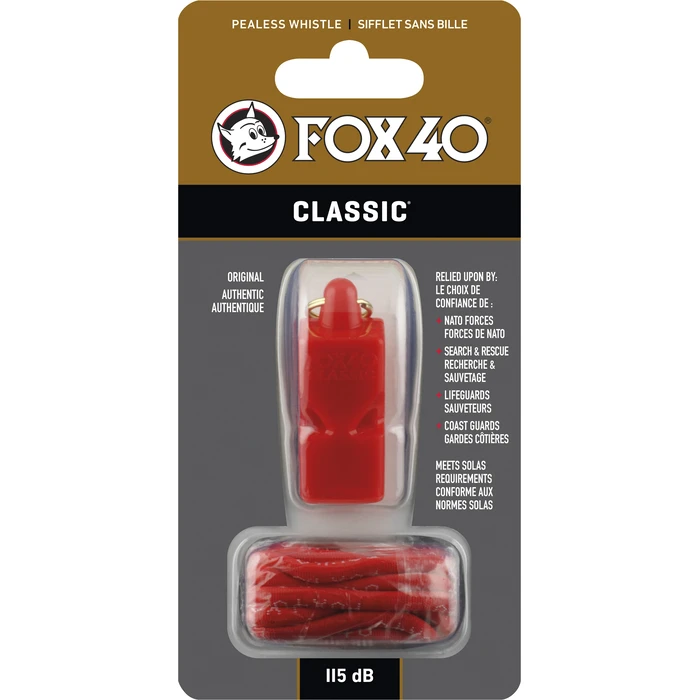 Σφυρίχτρα Fox40 Classic Safety Κόκκινη με Κορδόνι