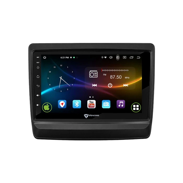 VenCore 3236-10007-0715B - 9" Android 15 Multimedia Head Unit 9109A MTK6762 Octa-Core 2GB/32GB IPS with Front Panel, CarPlay, Android Auto and AHD Rear Camera Support for Isuzu D-MAX 2020-2025 - Black