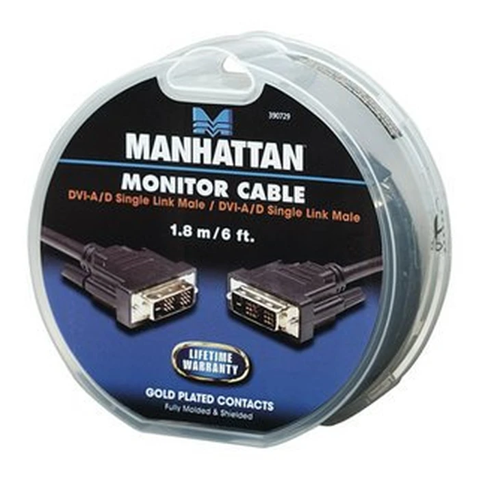 Καλώδιο DVI-A/D Manhattan Single Link M/M 1.8m