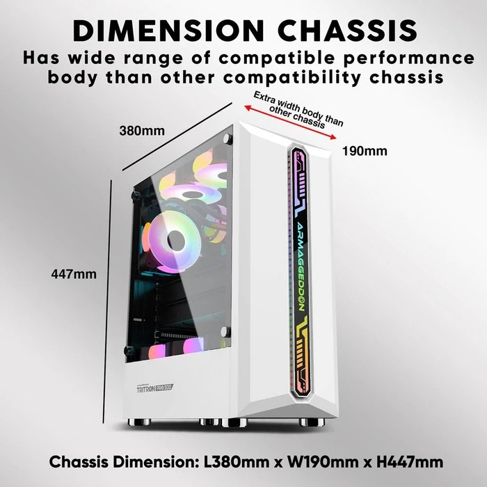 Κουτί Η/Υ Armaggeddon With 3 Argb Fans Tritron Pro 300 White