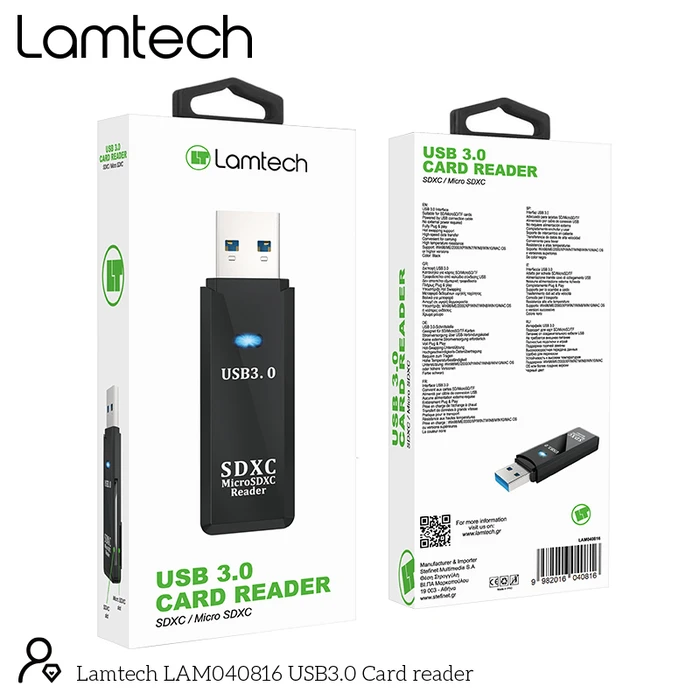 Card Reader Lamtech USB 3.0 Black