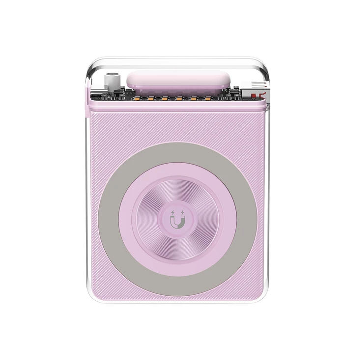 XO Φορητός Φορτιστής PR226 Mini Transparent Light Display Magnetic Absorption Fast Charging 10000mAh Purple