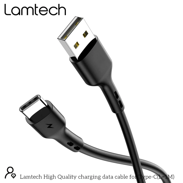 Καλώδιo USB Lamtech Data Type-C 1m Black