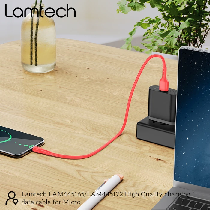 Καλώδιo USB Lamtech Data Micro 1m RED