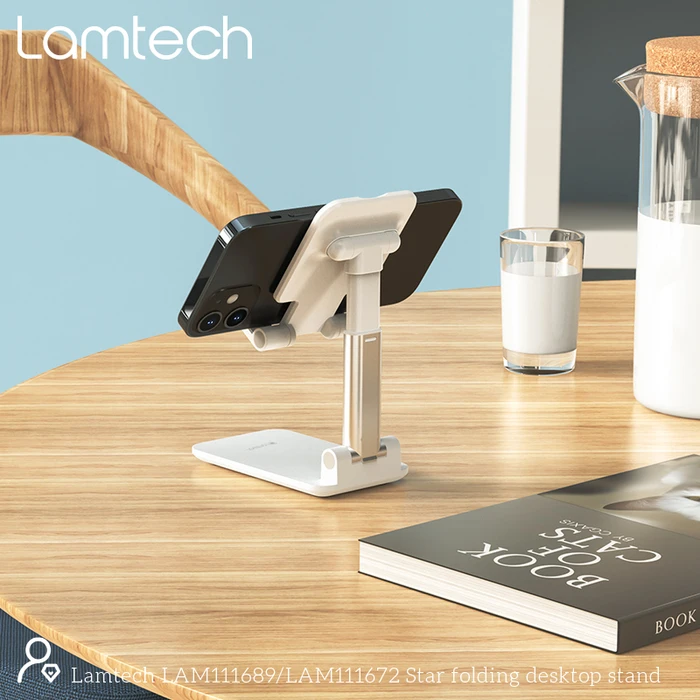 Βάση Tablet Lamtech 2IN1 FOLDING Desktop and Smartphones WHITE