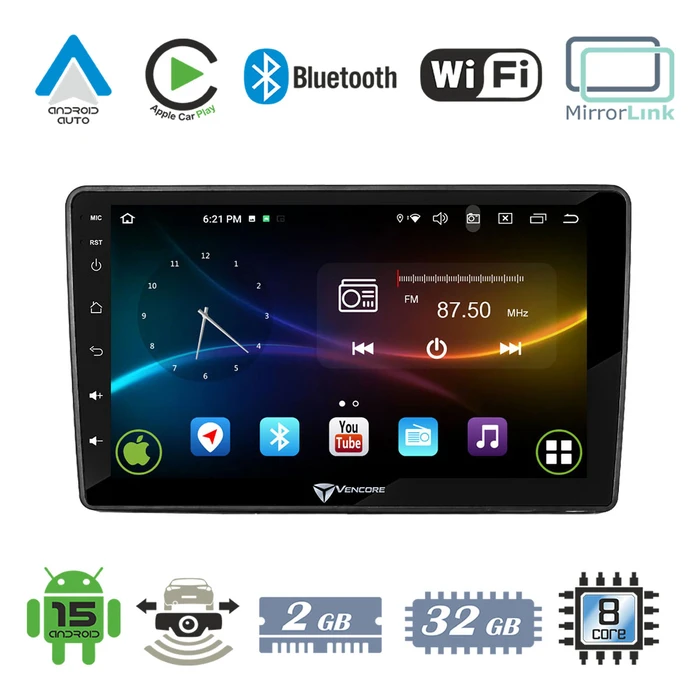 VenCore 3236-10008-0410B - Οθόνη Multimedia Android 15 10.1" για Fiat 500L 2012-2018