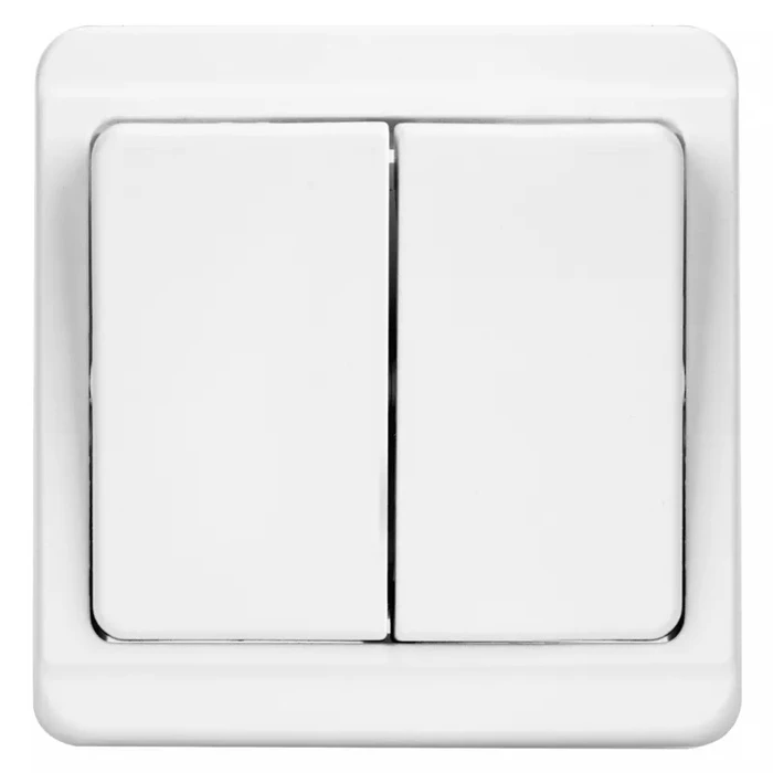 Tesla Stropkov Διακόπτης Κομμυτατέρ Standard A0214, Διπλός, Λευκός