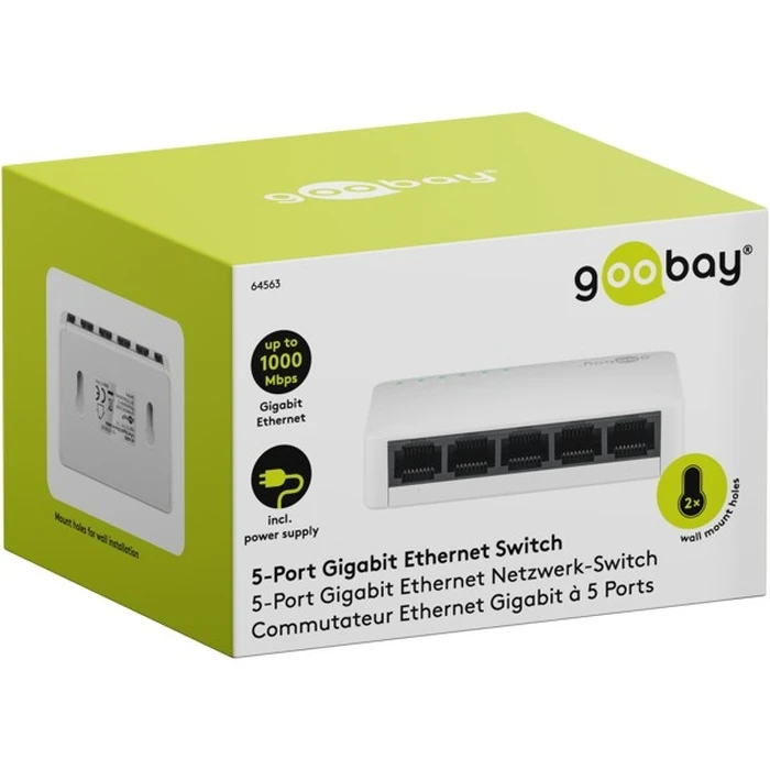 Goobay Gigabit Ethernet Switch 5 Θυρών 64563 - Λευκό
