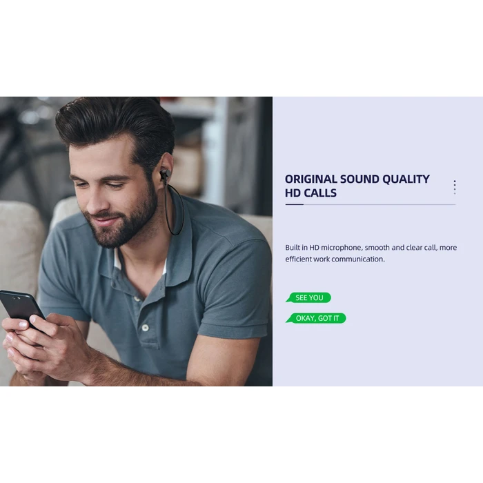 Bluetooth Handsfree Celebrat bluetooth A20 με μαγνήτη, 10mm, BT 5.0, μαύρα