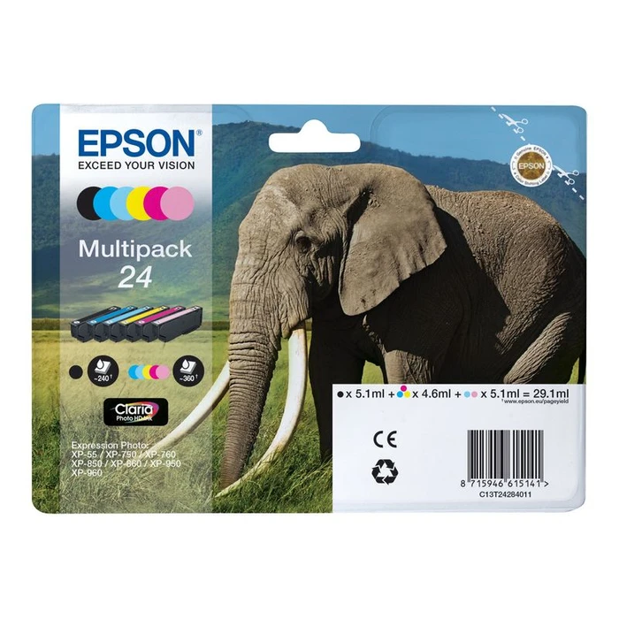 Μελάνι Epson 24 Multipack - 6-pack - black, yellow, cyan, magenta, light magenta, light cyan - original