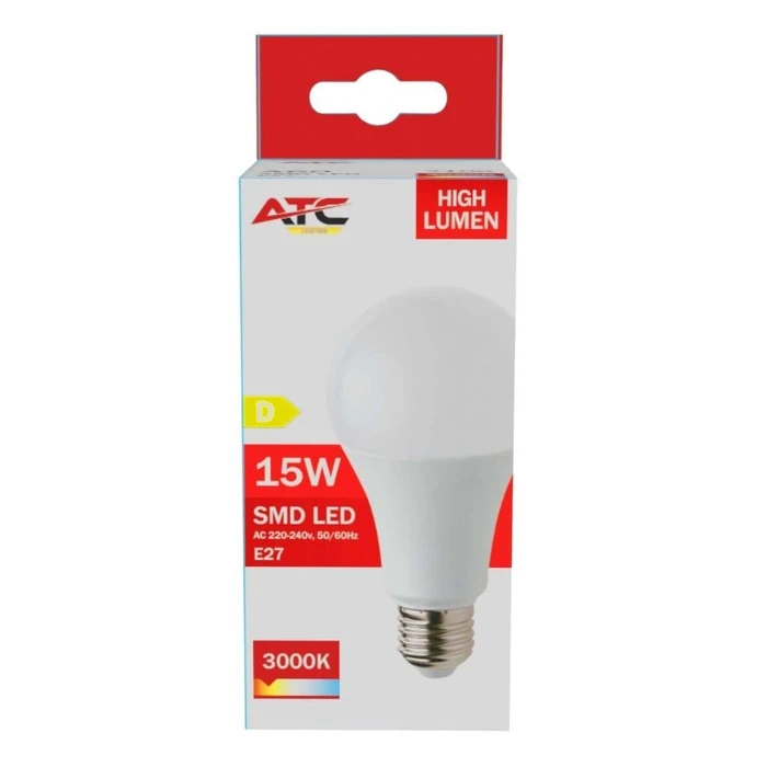 ATC LED Bulb SMD High Lumen A60 230V 15W 2100LM E27 3000K