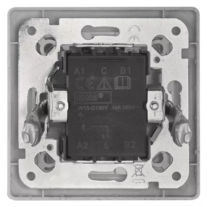 Emos Μπουτόν Κουδουνιού/Κλιμακοστάσιου A6100.4, Μονό, 1/0, 10a, Λευκό
