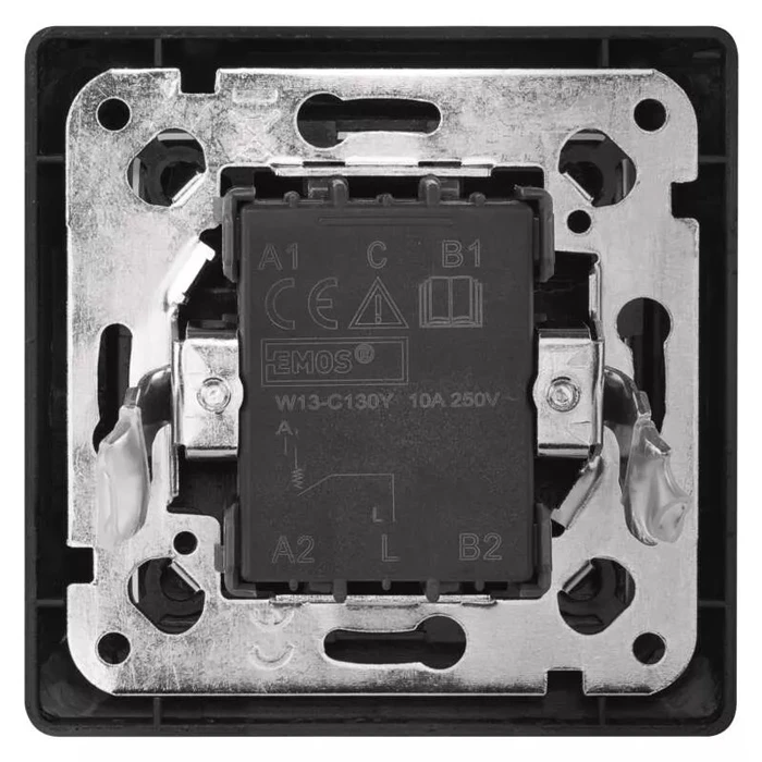 Emos Μπουτόν Κουδουνιού/Κλιμακοστάσιου A6100.9, Μονό, 1/0, 10a, Μαύρο