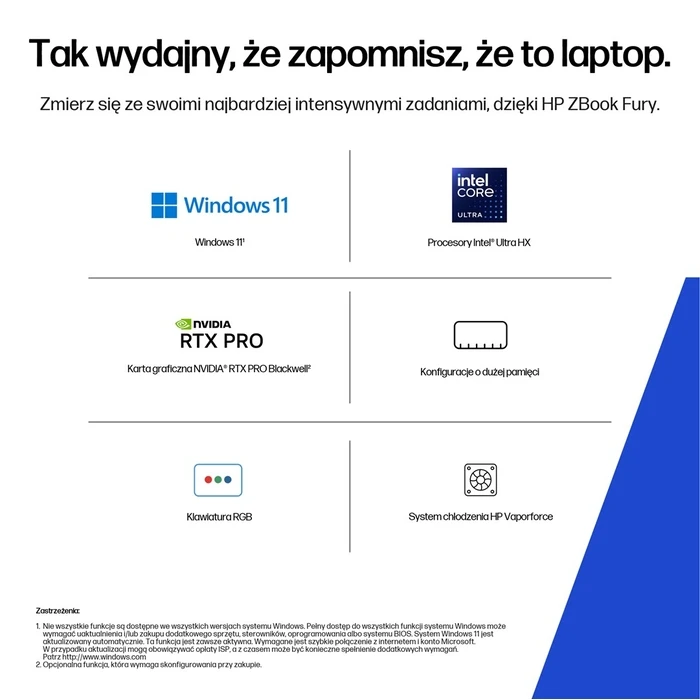 Laptops HP ZBook Fury G1i Intel Core Ultra 7 265HX 18 WQXGA 32 GB DDR5 SDRAM 1 TB SSD NVIDIA RTX PRO 3000 Blackwell Wi Fi 7 Windows 11 Pro Silver