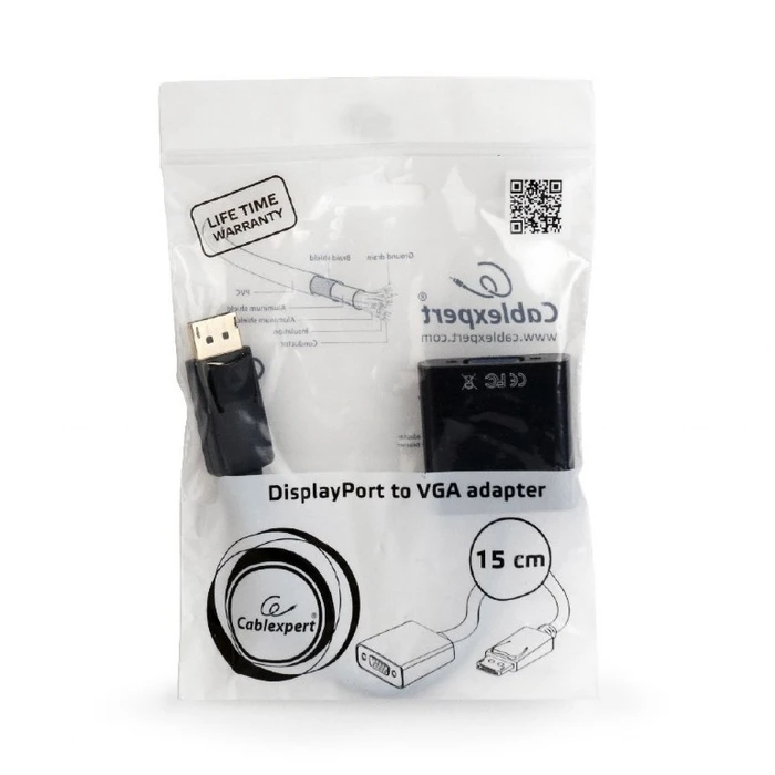 Αντάπτορας DisplayPort Cablexpert to VGA Cable Black