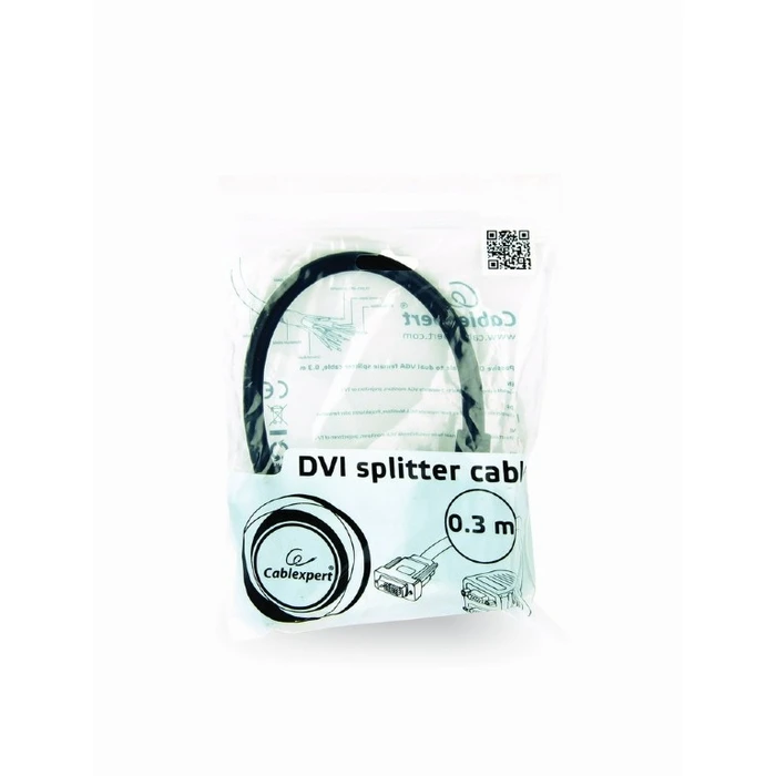 Αντάπτορας DVI-I Cablexpert PASSIVE Male to DUAL VGA Female Splitter 0.3M Black