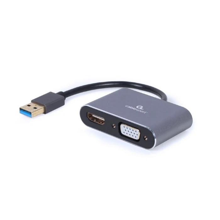 Αντάπτορας USB Cablexpert 4K to HDMI + VGA Display SPACE GREY