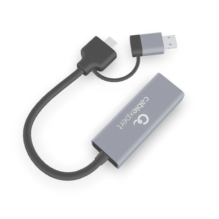 Κάρτα Δικτύου USB Cablexpert Usb3.1+Typec 2.5g Gigabit Space Grey