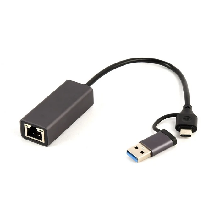 Αντάπτορας Δικτύου USB Cablexpert USB3.1+TYPEC GIGABIT SPACE Grey
