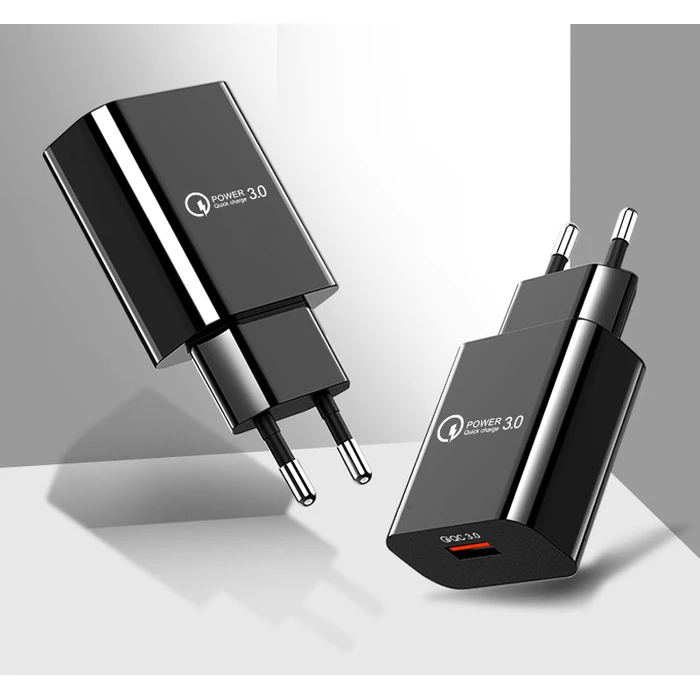 Φορτιστής Πρίζας Lamtech Quick Charger USB3.0 18W Black