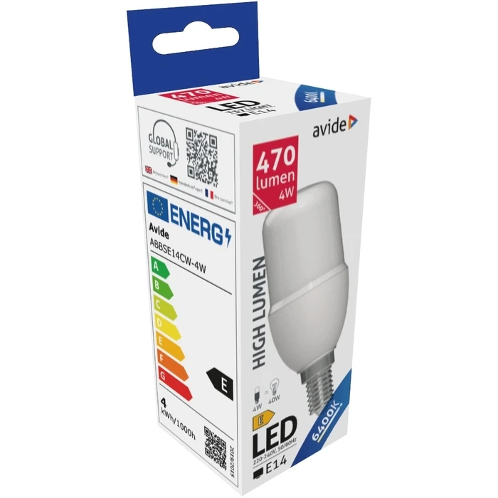 Λάμπα LED Avide Bright Stick Bulb T37 4W E14 Ψυχρό 6400K