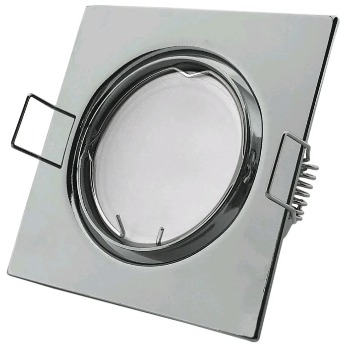 Χωνευτό Σποτ Avide GU10 Πλαίσιο Τετράγωνο Σαγρέ Χρώμιο