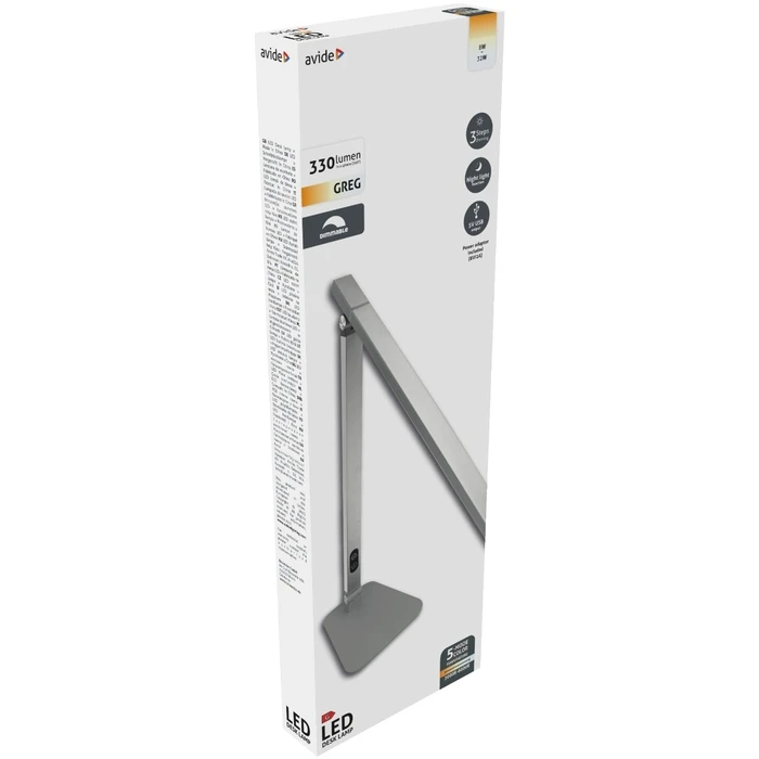 Φωτιστικό Γραφείου Avide LED ΑναδΌπλούμενο DC 5V 8W