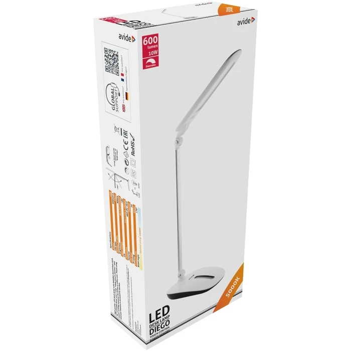 Φωτιστικό Γραφείου Avide LED με Ντίμερ Αφής ʼσπρο 10W