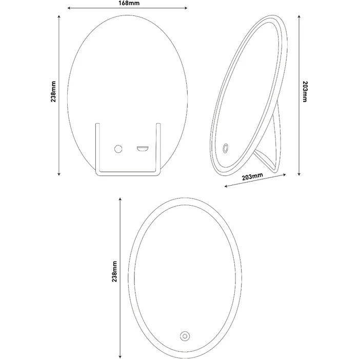 Καθρέπτης Μακιγιάζ Avide LED Φωτιστικό Επαναφορτιζόμενος Στρογγυλό