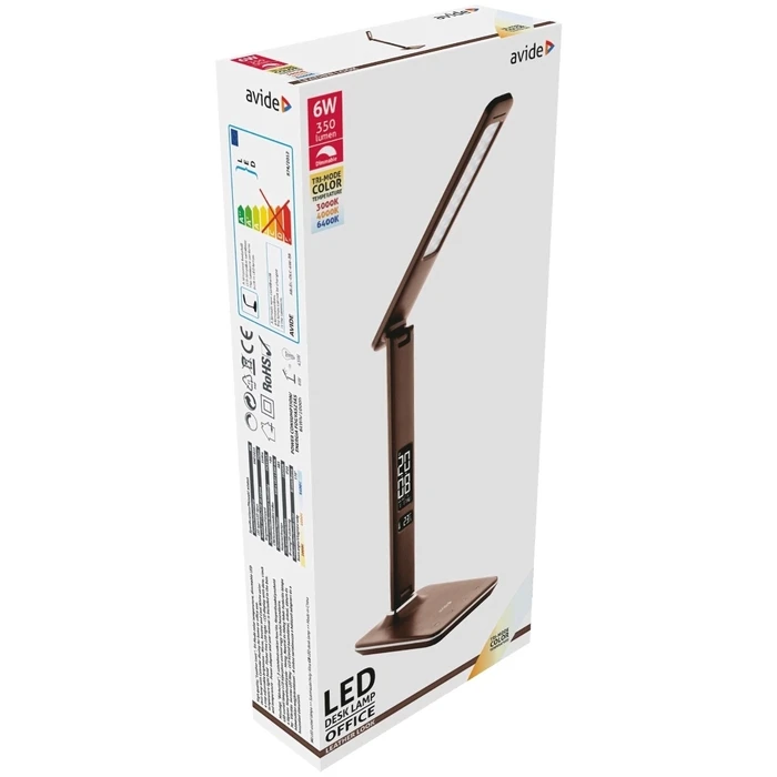 Φωτιστικό Γραφείου Avide LED Δερμάτινο με Ημερολόγιο Καφέ 6W