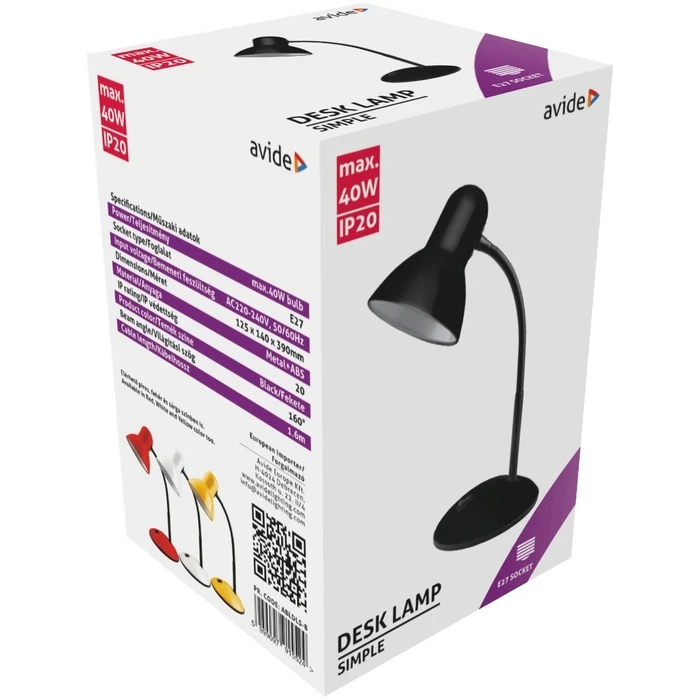 Φωτιστικό Γραφείου Avide Basic Simple Μαύρο