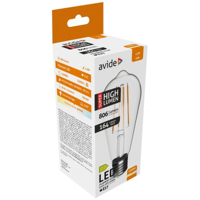 Λάμπα LED Avide ST58 4.9W E27 NW 4000K SHL